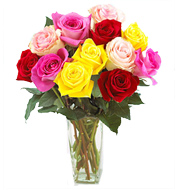FTD Mixed Color Roses Vasae
